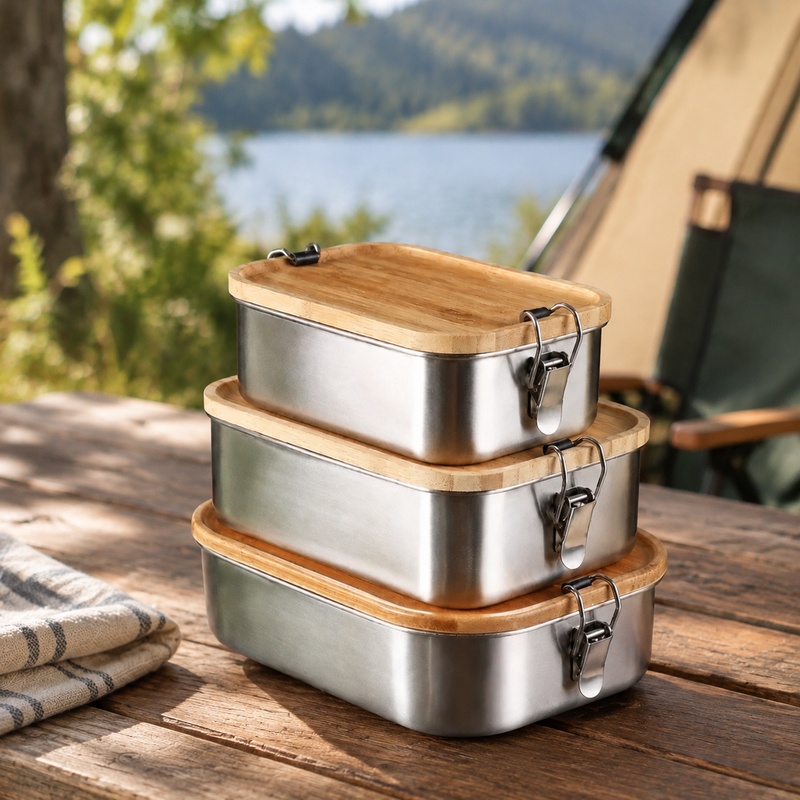 Food Storage Meals - Japanse bentobox met bamboe deksel, duurzame