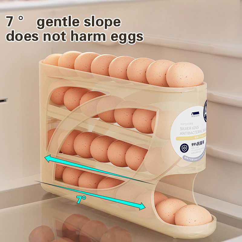 Food Storage With Dividers - 4-lagen automatische rollende eierhouder rek koelkast