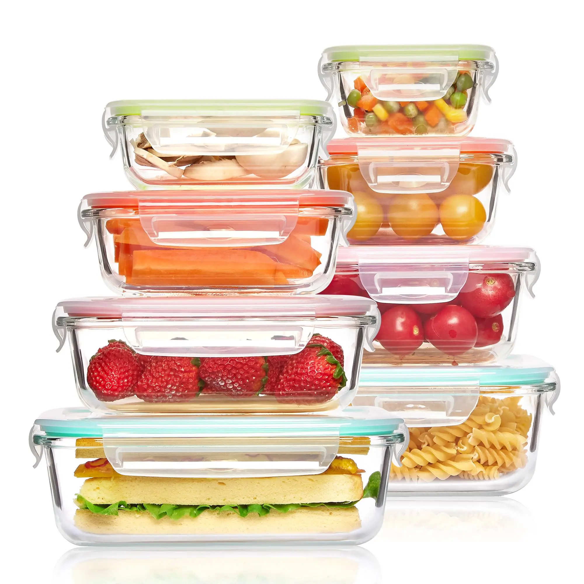 Food Storage Oven Safe - Glazen lunchbox Voedselopslagcontainers, maaltijdbereiding, luchtdichte Bento